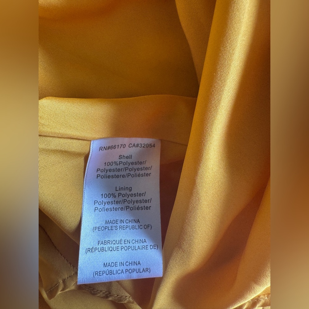 Anthropologie Hutch Elegant Organza Yellow Maxi Skirt w Slit M - Picture 5 of 6